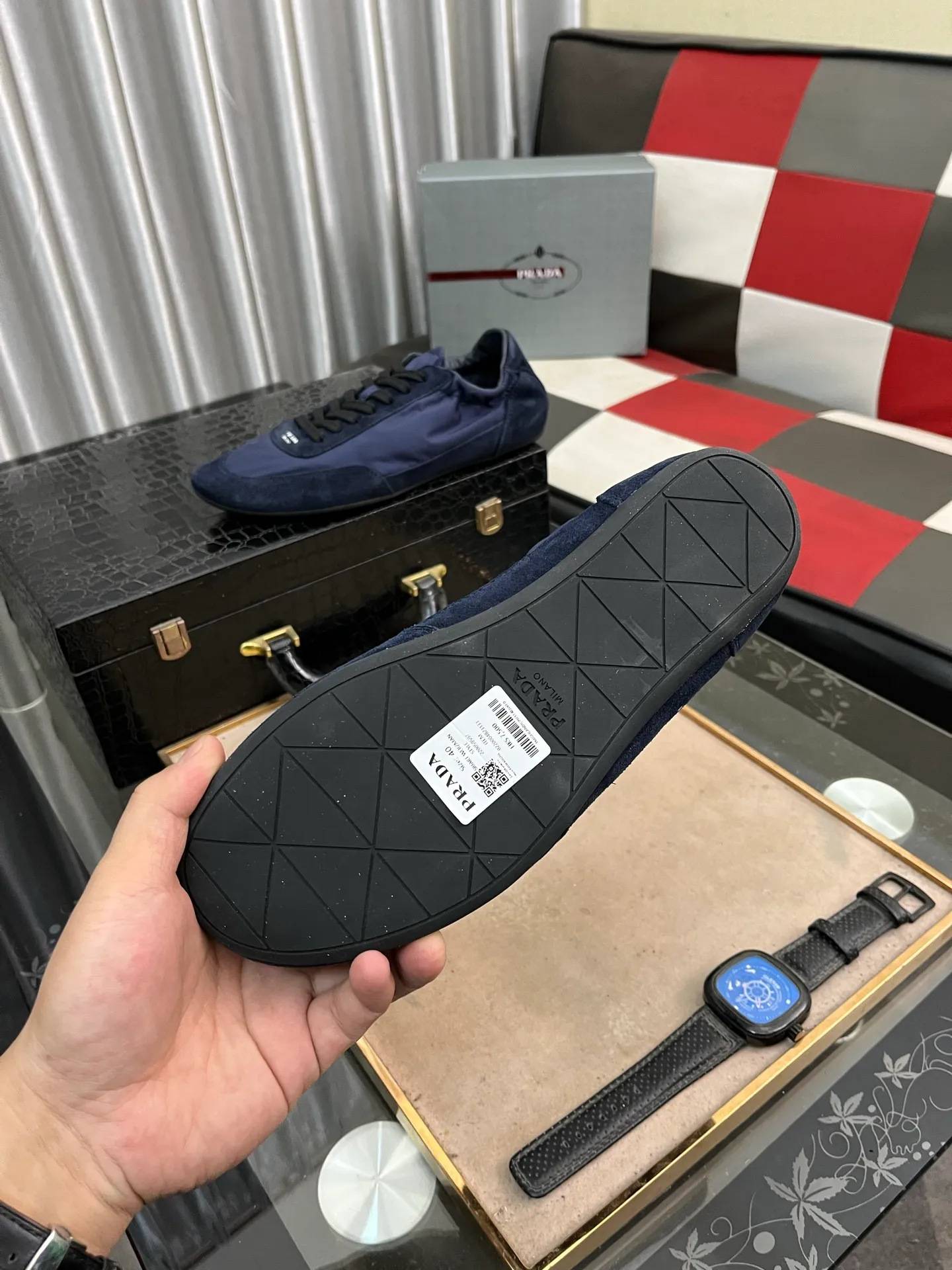 Men's shoes 💰500⌚️⌚️【PRADA】Prada - high-end quality original order 🔍🔍🔍 casual sports shoes - Upper: 🔝Nappa calfskin, brand high mercerized canvas, shoe body brand metal fasteners, tongue silk screen brand logo - Lining: water-dyed cowhide - Outsole: ultra-light TPU foam; molded outsole -Ultra-high quality control and fine workmanship: outstanding (high-end, extravagance, class) -Size: 38-446️⃣colors available